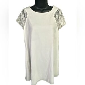 HAODUOYI Women’s White Lace Sleeve Short Dress NWOT